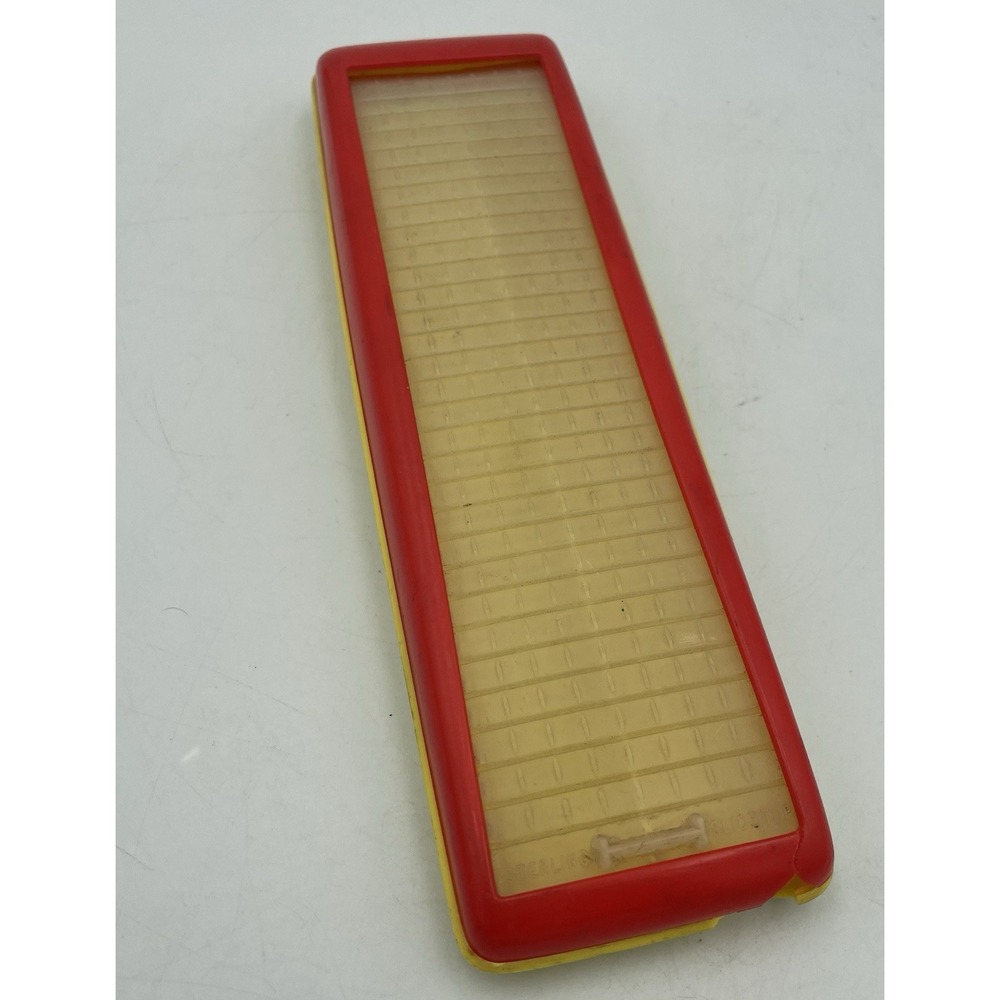 Vtg. 1960s 1970s Sterling No. 526 Slide Top Pencil Case Red Yellow Box USA *Read